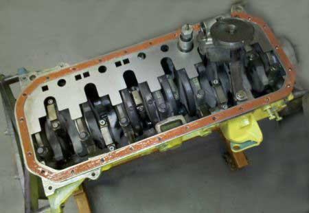 Ireland Engineering Oil Pan Windage Tray for M20 Engines in position on engine.